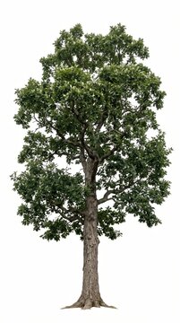 Isolated Swamp White Oak Tree Cutout PNG on Transparent Background