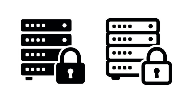 Secure Server and Data Protection Icon Set