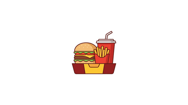 Fast Food Combo Meal Vector Illustration