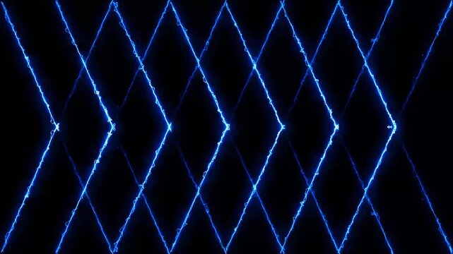 Intersecting geometric blue neon light diamond pattern geometry abstract lines glowing energy geometry abstract lines glowing energy