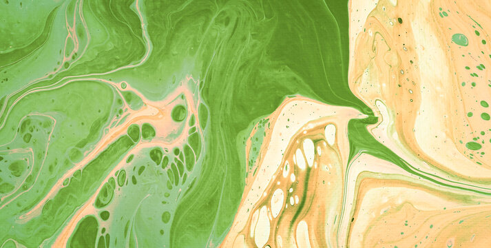 Bright Fluorescent Liquid Art on Grunge Background