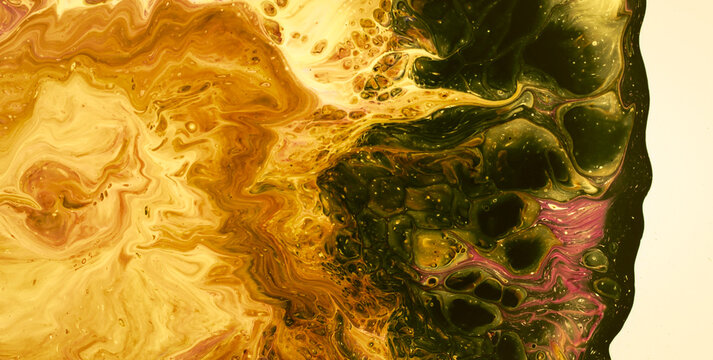 Bright Fluorescent Liquid Art on Grunge Background