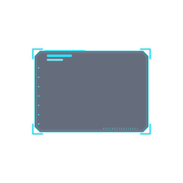 Futuristic Digital Interface Panel Frame Isolated on Transparent Background PNG