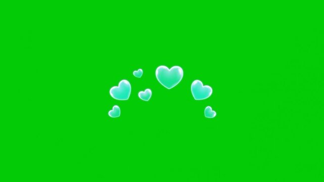 Animated blue heart bubble effect floating smoothly for love, romance, and social media motion graphics.
