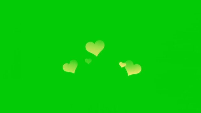Animated yellow heart bubble effect for cheerful romantic and decorative video compositions.
