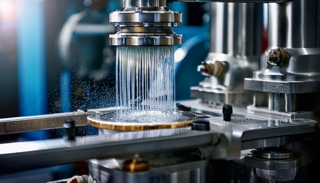 a machine with a water spout is shown in a close up