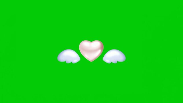 Animated winged heart symbol representing love, freedom, romance, and fantasy concepts.
