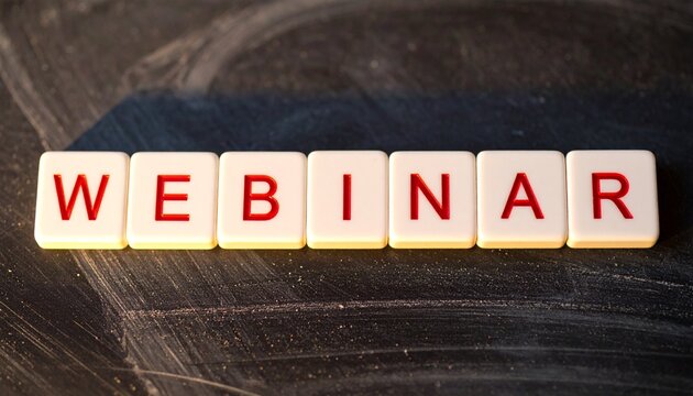 Webinar blocks with chalkboard background