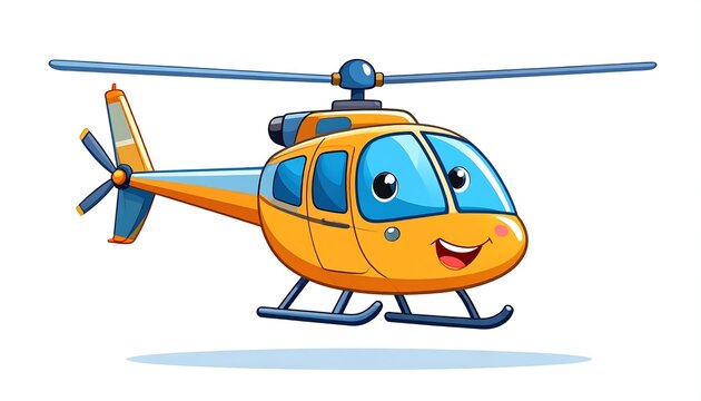 Cartoon airplane pilot with propeller plane.