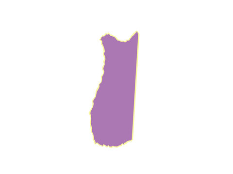 A purple silhouette representing the geographical map of the country of togo