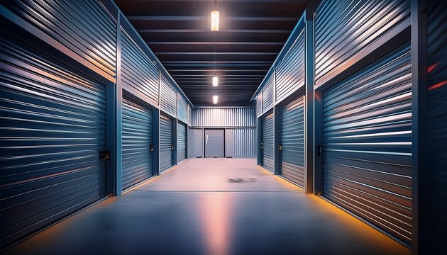 self storage units with closed doors in a modern facility storage self storage units closed doors warehouse