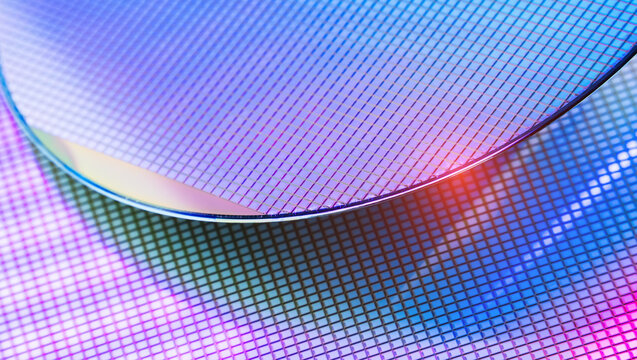 blue silicon wafer for manufacturing semiconductor of integrated circuit.Electronic circuit designs have been built onto the wafers using micromaching including photolithography