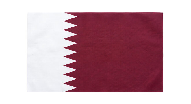 National flag of Qatar with maroon and white serration