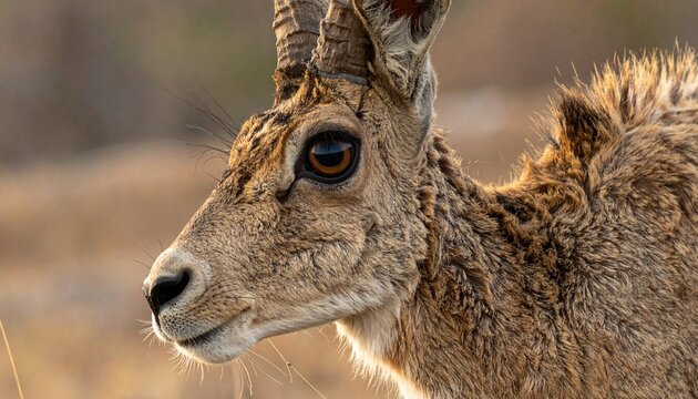 Close-up of a majestic Alpine Ibex in its natural habitat.