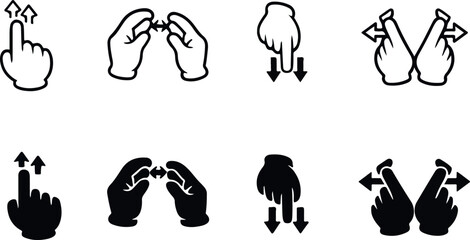 Obraz premium Multi-Touch Gesture Interaction Icons