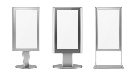Blank white advertising billboard stands mockup set © PNG Lab
