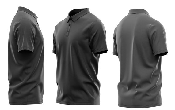  Short Sleeve-Polo Shirt - Self Fabric  - Casual Style (CLO3D)