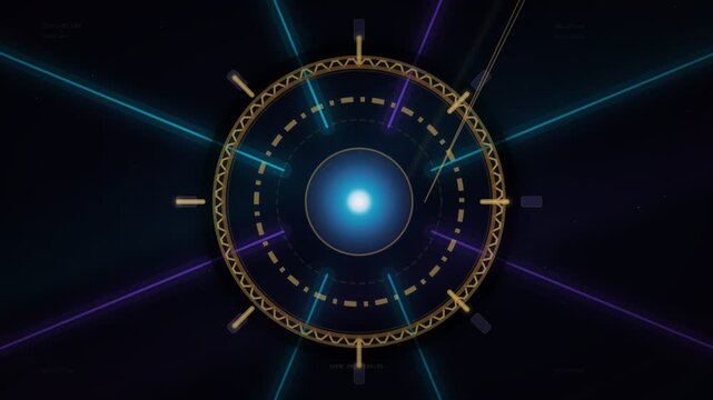 Futuristic Digital Compass Navigation Interface
