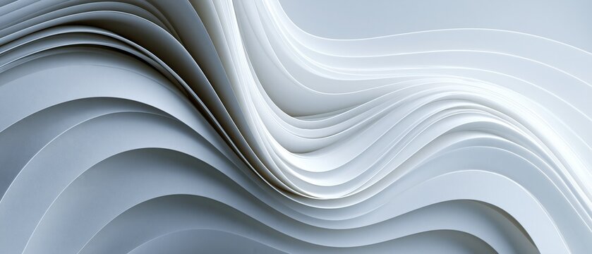 Abstract wavy 3D shapes with smooth ripples and flowing curves