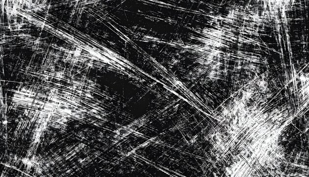 Abstract grunge texture background with scratched surface effects. High-contrast monochrome design for modern creative projects.