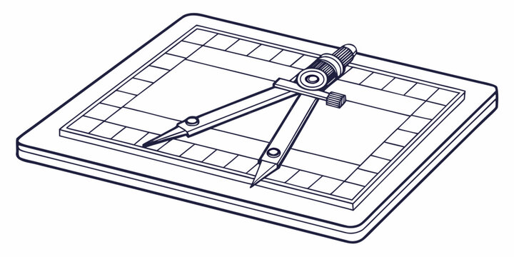 Set of 100 drafting boards with parallel motion straightedges on white background, t-square drafting tools