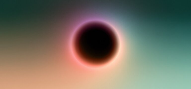 Abstract black hole ring with glowing halo in space