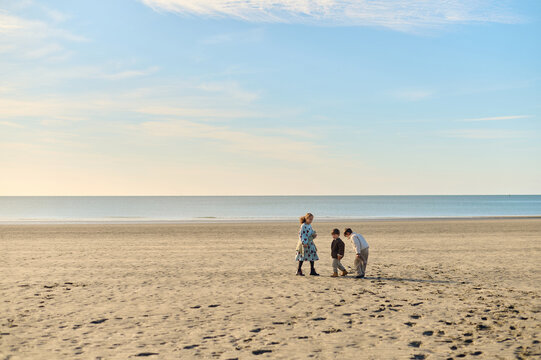 children playing on the beach