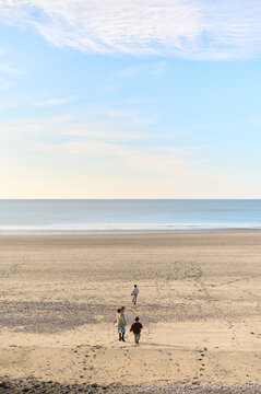 children playing on a sandy beach