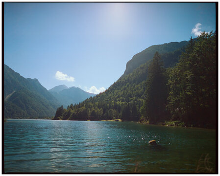 Lake in Italian Alps shot on film 
