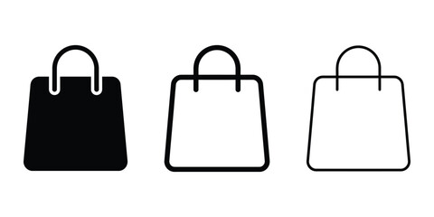 Shopping bag icon silhouette vector outline and line art © MD