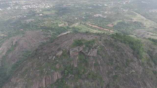 Aerial Drone Footage of Handi Gundi Trail, Ramanagara, Karnataka, India