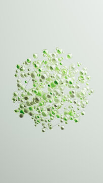 Abstract green bubble technology background in biotechnology display