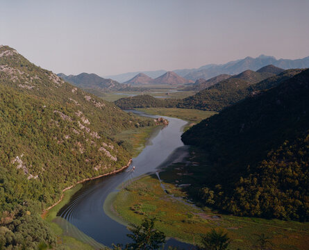 River bending through the valley in Montenegro 