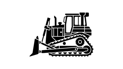 Bulldozer Silhouette Vector Illustration © Konco