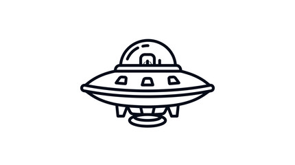 UFO Spaceship Outline Vector Illustration © Konco