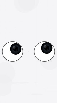 Minimalist Googly Eyes Animation on White Background