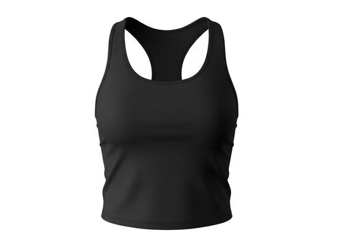 Black Racerback Crop Tank Top for Women - Comfortable and Stylish Activewear