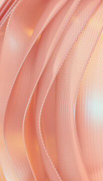 Abstract Peach Ribbon Waves With Soft Pastel Gradient Texture