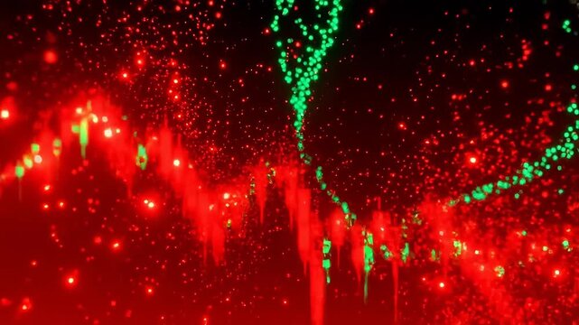 Market Meltdown: Stock Graphs Collapse into Bearish Particles