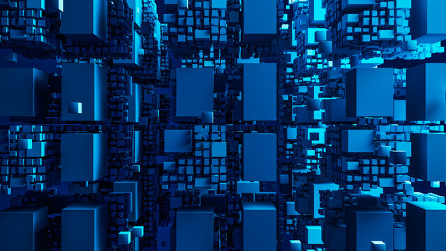 Blue cube background creates an engaging technology scene for data use