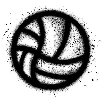 Spray Painted Graffiti Volleyball ball icon  Sprayed isolated with a white background.