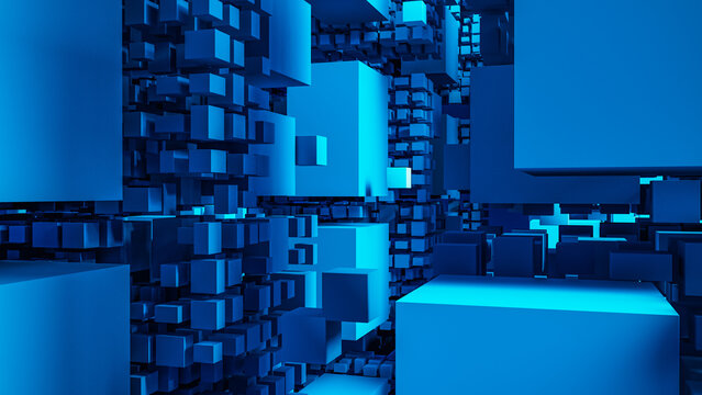 Blue cube background creates an engaging technology scene for data use