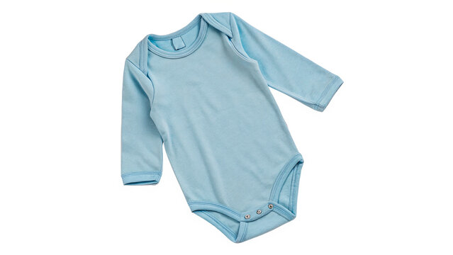 Cute blue cotton baby bodysuit onesie clothing isolated on transparent background