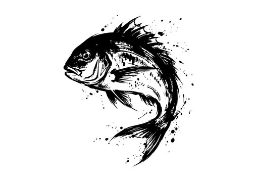 筆書きの鯛