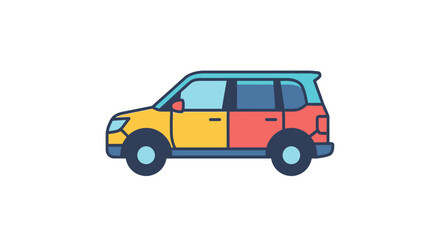 Obraz premium Colorful SUV Vehicle Side View.