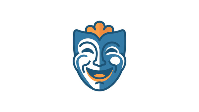 Theatrical Comedy Mask Face Design.