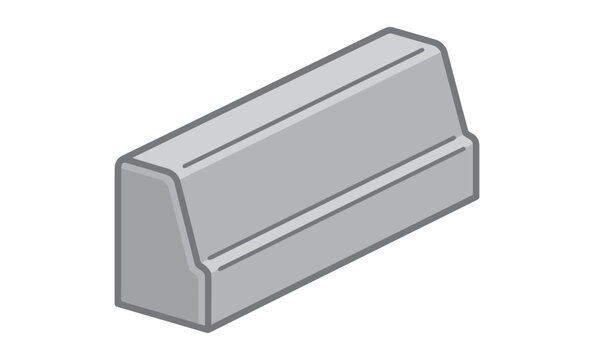 Concrete Parking Curb Vector Illustration
