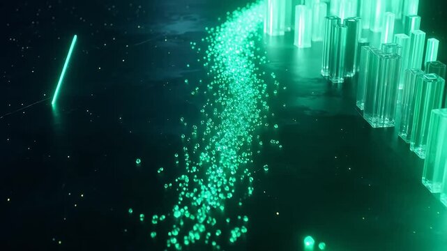 Bear Market Particle Animation: Diminishing Volume Candles with Slow Price Decline