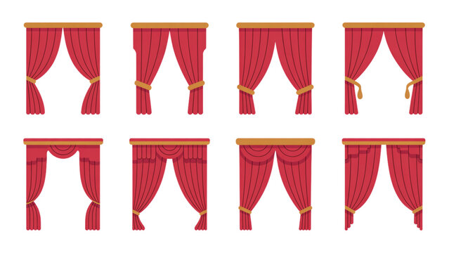 Set of colorful red and white inverted cone shapes arranged in rows Vector