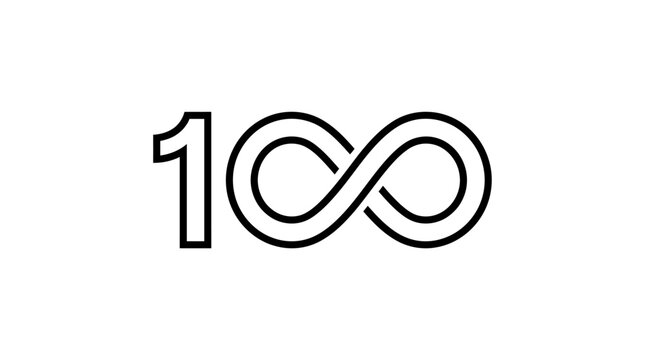 Black infinity symbol with number one.